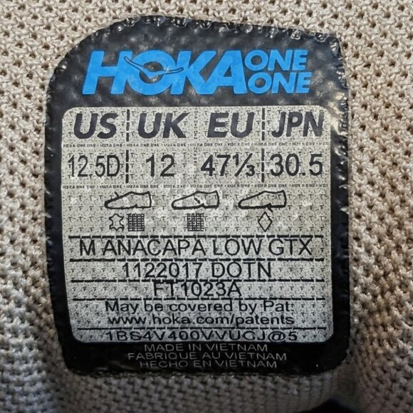 HOKA ONE ONE Anacapa Low GTX Men's 12.5D Waterproof Hiking - Picture 11 of 11